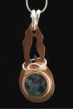 Turqoise-Inlaid Copper Pendant