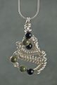 Silver, Black Onyx, & Unikite Pendant