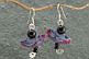Silver, Black Onyx, & Dyed Wool Felt Earrings