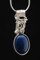 Silver-Wrapped Lapis Lazuli Pendant